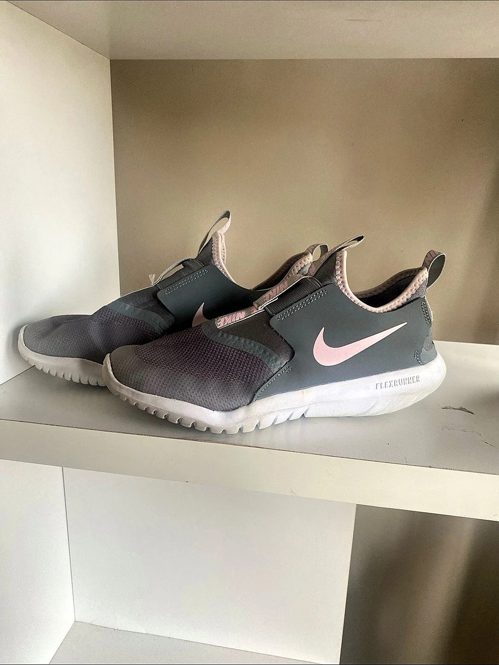 Nike Flex Runner 2 Kids Sneakers Gray Pink US 5Y